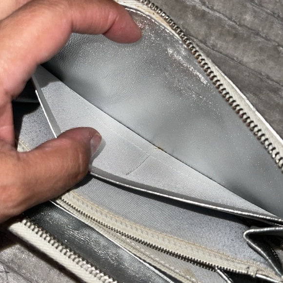 Preloved Chanel silver wallet great condition has some scuff marks . - Picture 13 of 14